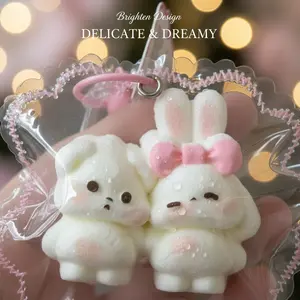 1pc Snuggling Bear & Bunny Squishy Toy, Soft Squishy Silicone Slow Rising Sensory Fidget for Stress Relief, Cute Hugging Animal Duo Desk Decor, Romantic Relaxing Gift for Couples, Birthday, Valentine's Day