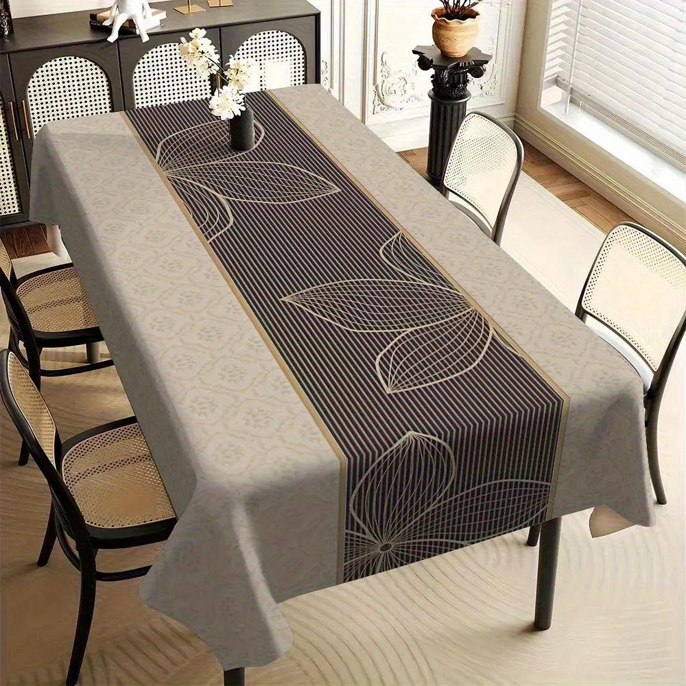 EastJia 1pc Polyester Rectangle Tablecloth - Bohemian Floral Design, Durable, Easy to Clean, Machine-Made, Ideal for Party Dining, Home Decor summerwins Outdoor Bistro Set Patio Bistro Set
