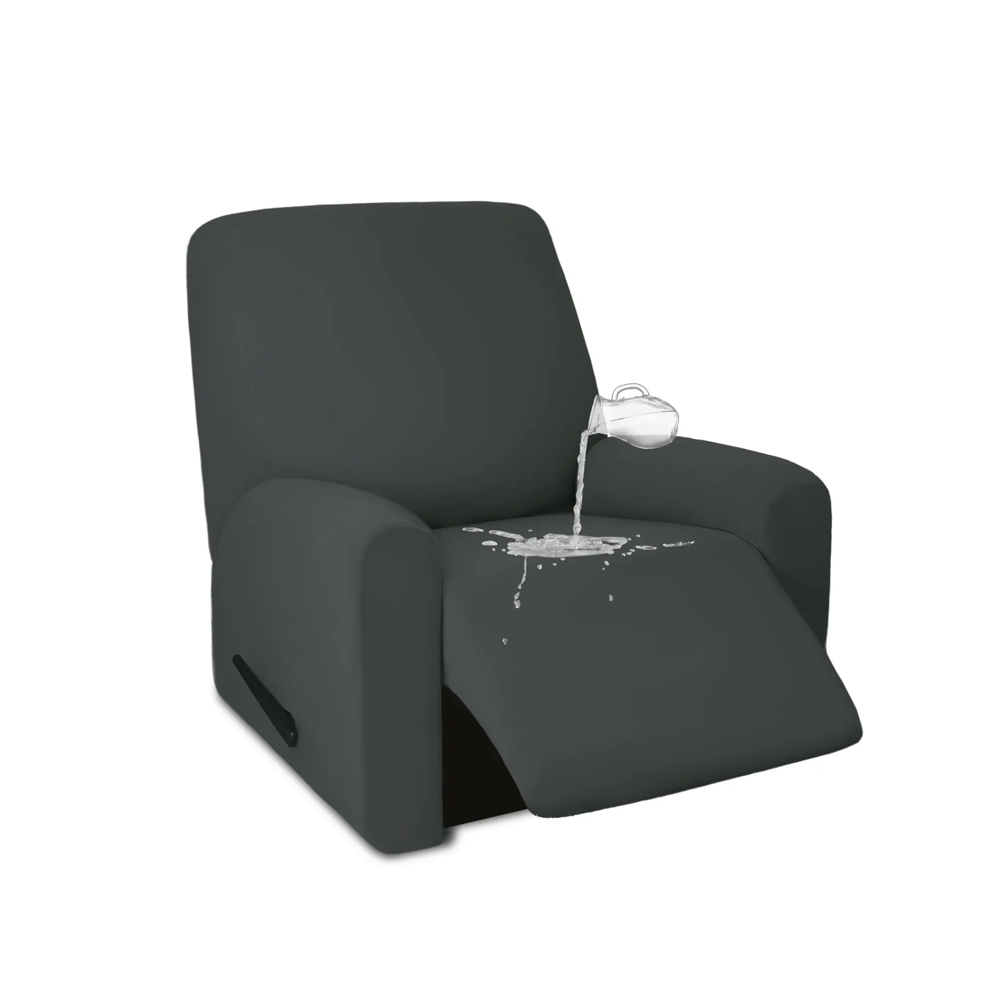 PureFit Dual Waterproof Recliner Cover - Classic Soft Sofa Chair Cover, Stays Put Elastic Slipcover, Top Fleece Cozy Non-Slip Furniture Protector, 30°C Machine Wash Leakproof Dustproof Slipcovers for Couches and Sofas