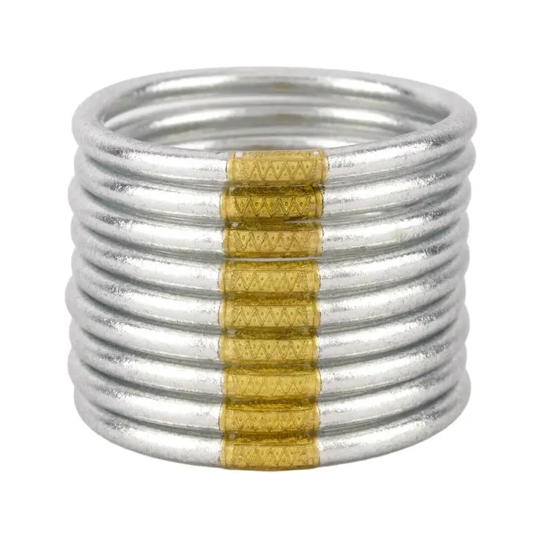 BuDhaGirl | Silver All Weather Bangles®  - Serenity Prayer