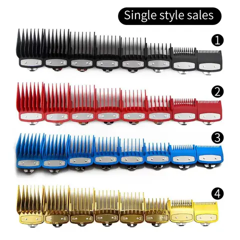Professional Hair Clipper Limit Stainless Comb Set, 8 Counts/set Hair Clipper Limit Comb for Different Hair Cutting Needs, Hair Cutting Accessories, Beauty & Personal Care Product