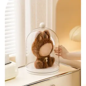 1 piece 360° rotating display case, dustproof and transparent, ideal for displaying collectibles and action figures, also can be used as a multifunctional organizer box for jewelry and collectibles.