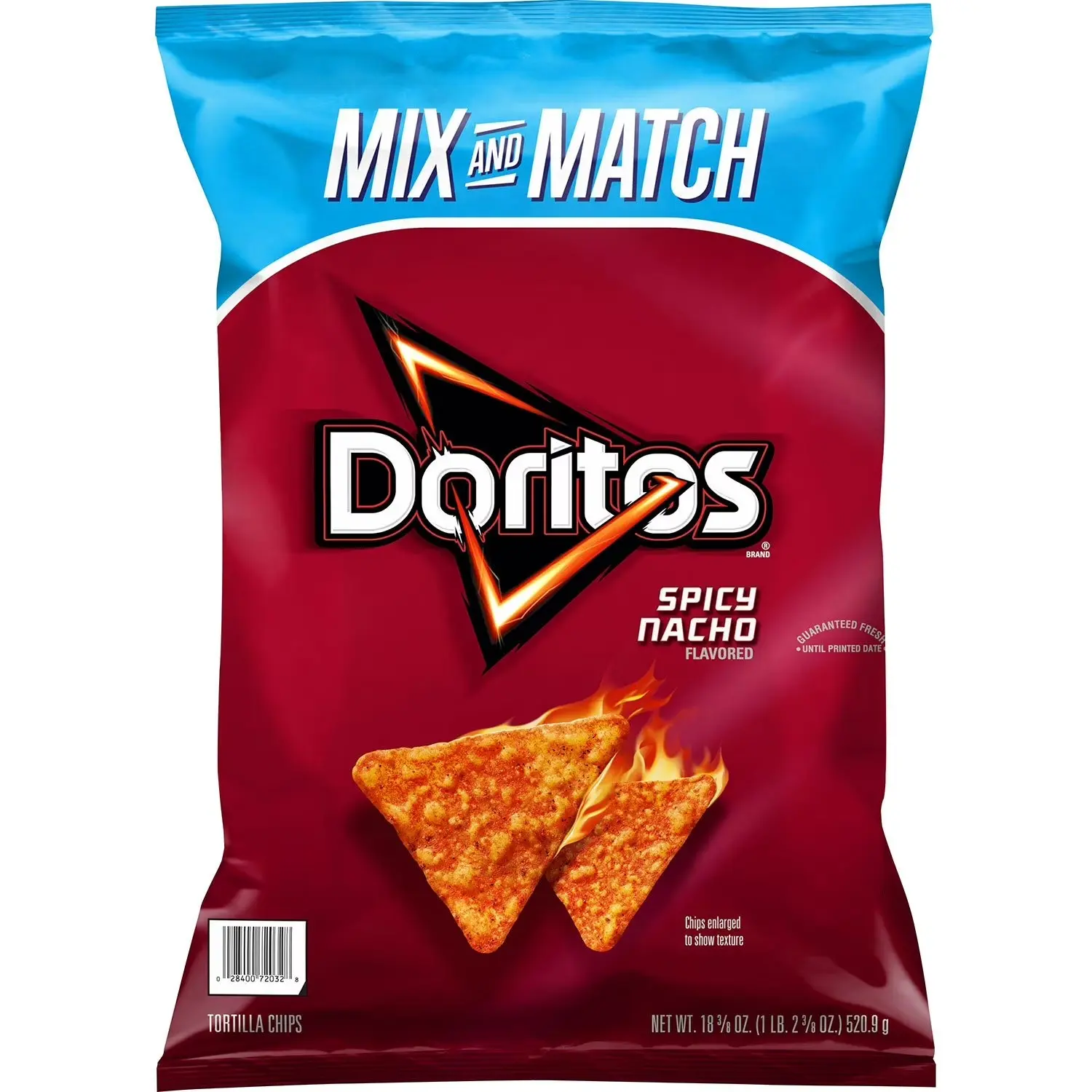 Doritos Spicy Nacho Fried Tortilla Chips - Crunchy, Bold-Flavor Snack, 18.38 oz