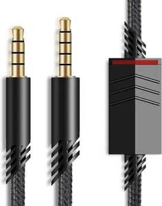 Replacement for Astro A40 Inline Mute  Cord, Mute Function Audio Aux Gaming Wire Compatible with Astro A40 Headsets (2 Meter, Nylon Braided)