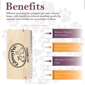 Natural Wooden Pet Grooming Brush, Comfortable and Relaxing for Pets, Easter Pet Grooming Essential: Natural Wooden Pet Brush 🪵🐰