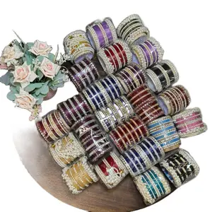 Metal Bangles - Silky Colorful Metal Bangles Sets Size 2.6 Inch with Variety of Designs and Colors