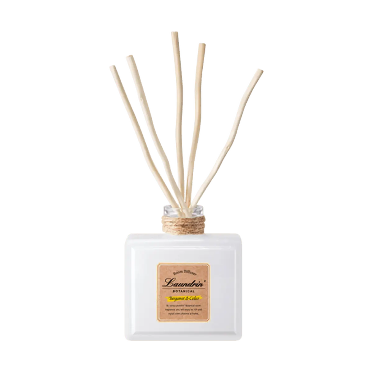 LAUNDRIN Botanical Room Diffuser - Bergamot & Cedar 2.7 fl oz Refillable with Natural and Soothing Fragrance for Your Living Room/Bedroom