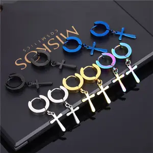 Cross earrings. A pair of glossy cross earrings for daily wear. Multiple colors to choose from