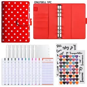 A6 Retro Polka Dot Cash Binder, Budget Planning Notebook, Handwriting Journal, Storage Book, Finance Checklist Organizer, Planner Notebook, Savings Challenge Planner, Savings Tracker Organizer, Ideal for Saving Money and Organizing