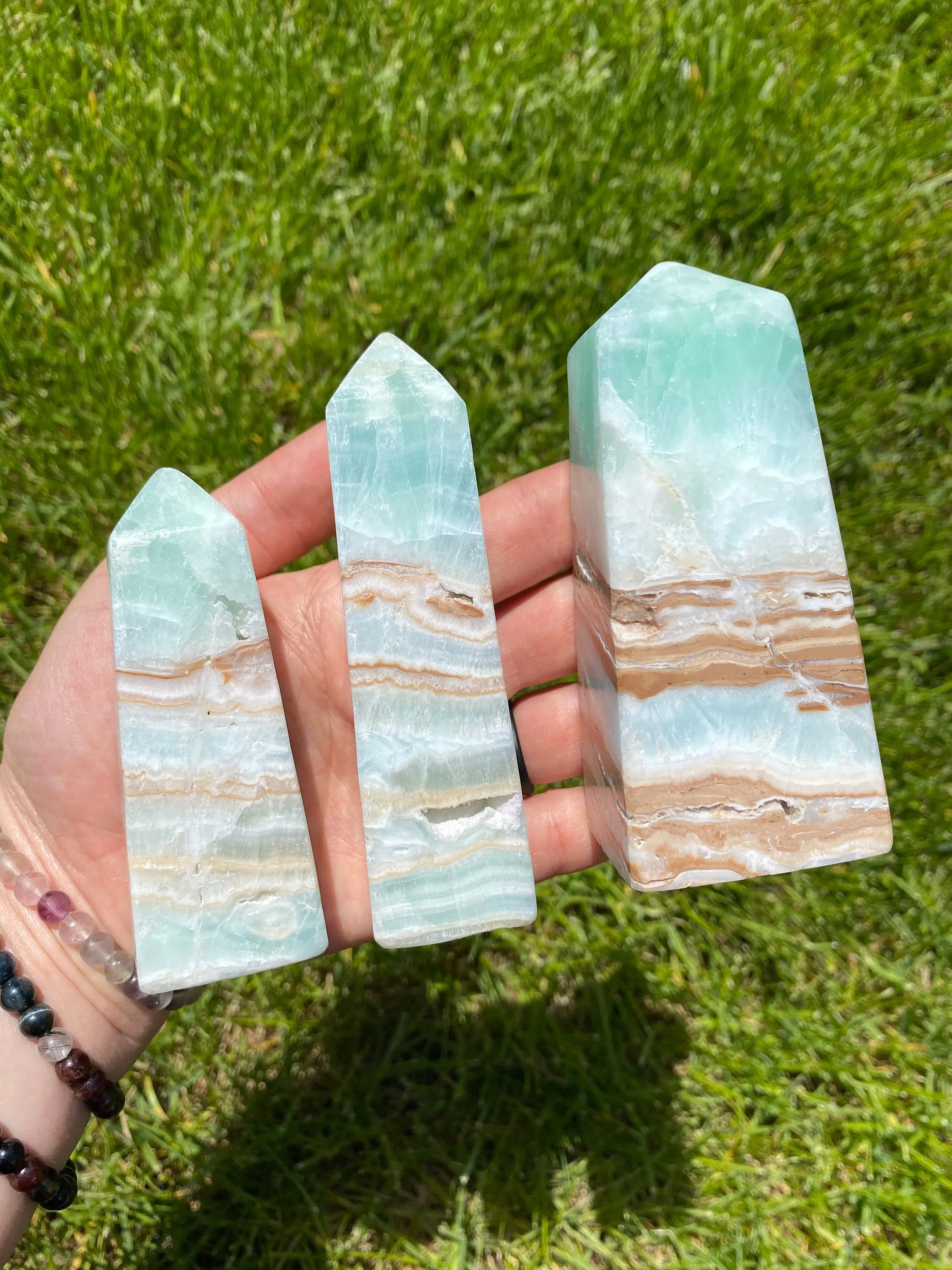 Caribbean Calcite Point - Polished Crystal Obelisk Tower