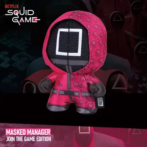 Netflix Official Squid Game Manager Figure Plush Toy, Cute Soft Collectible Gift for Fans & Decor, Perfect for Birthdays Anniversaries Holidays
