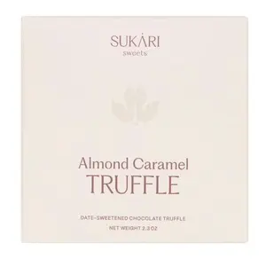 Sukari Sweets Almond Caramel Truffle - Date Sweetened Chocolate Truffle, 2.3 oz, Organic, Gluten Free, Dairy Free, Vegan Snack & Dessert