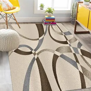 Abstract Line Pattern Floor Mat, Non-slip Washable Floor Carpet, Decorative Area Rug for Home Living Room Bedroom Study Room