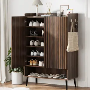 Shoe Cabinet，Large Shoe Cabinet with Doors,Adjustable Shelves, Shoe Organizer with Doors for Hallway, Entryway, Living Room