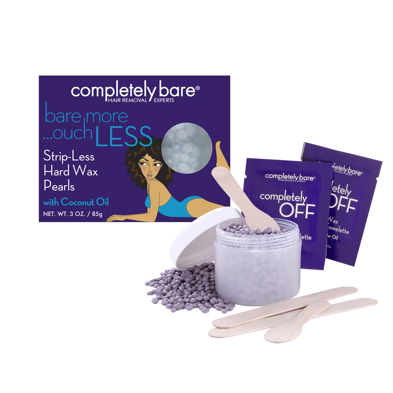 bare more ouch LESS Strip-Less Hard Wax Pearls Kit