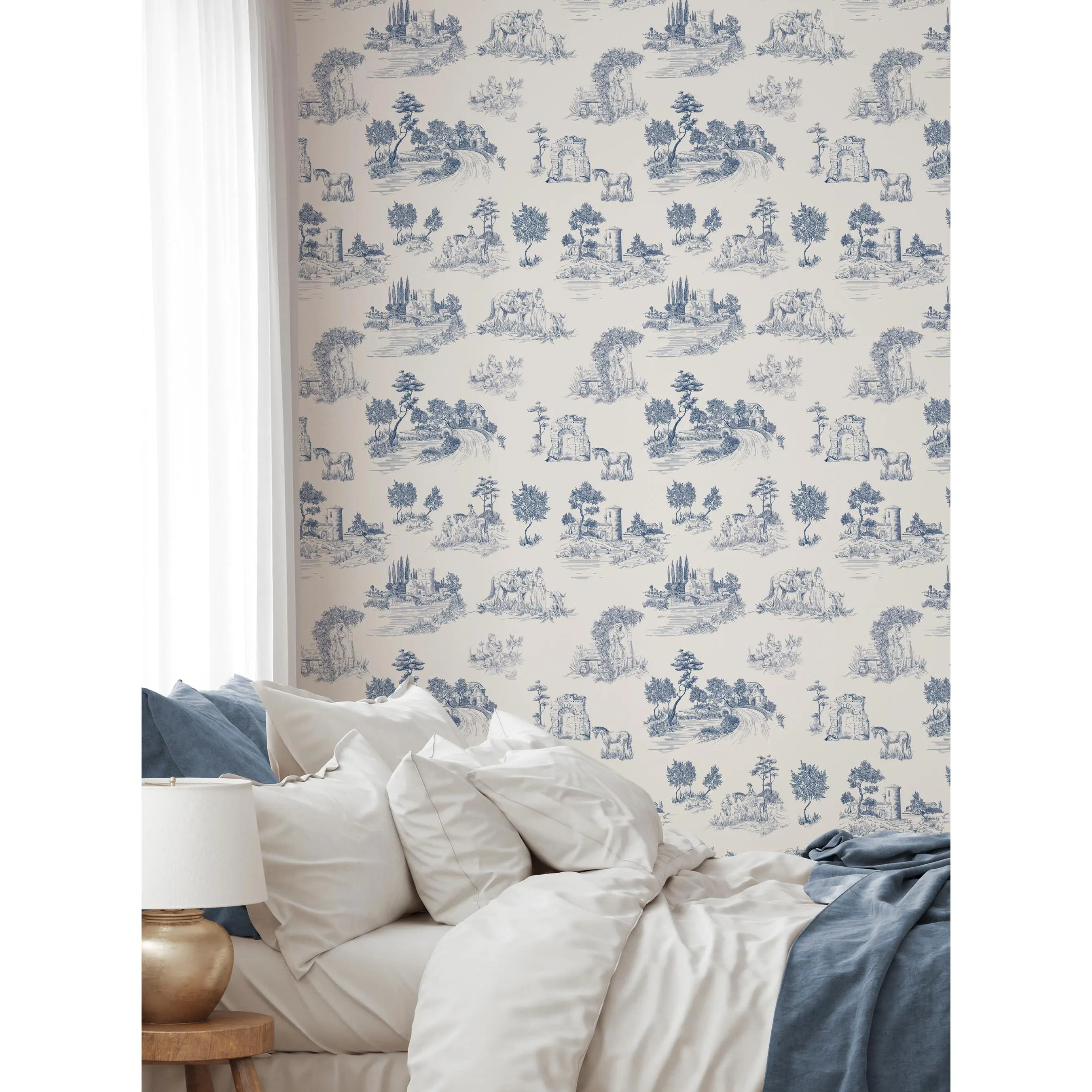 Rustic Scenic Peel and Stick Wallpaper, Renter Friendly Removable Self-Adhesive Wallpaper for Stress-Free Home Improvement