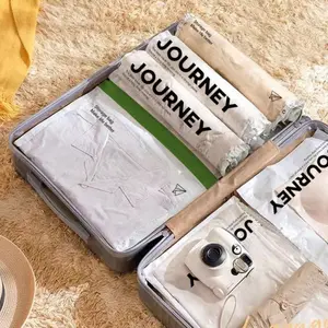 Transparent Thickened Hand-Rolled Travel Compression Bag, Packing Cubes, No Pump Needed, Special Vacuum Compression Bag for Travel Clothes, Storage for Towels, Socks, Cosmetics, etc., Multiple Sizes Available