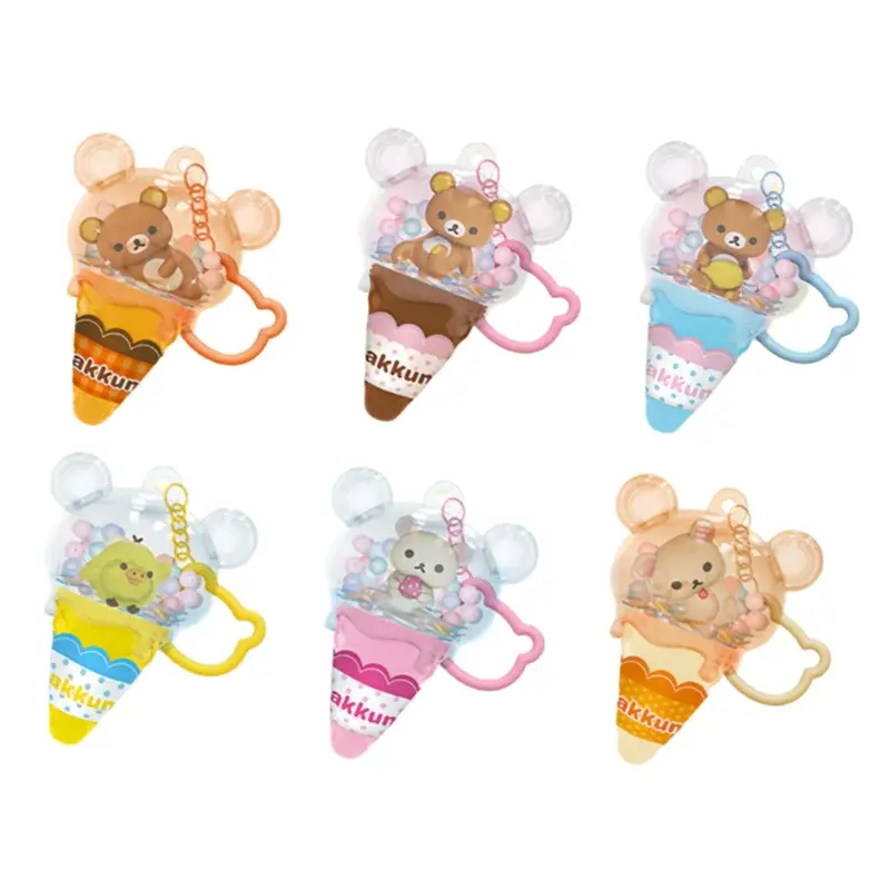 Cute Rilakkuma Blind Box Mini Ice Cream Cone Figurine Keychain Cute Candy Box Trendy Collectible Toy Gift