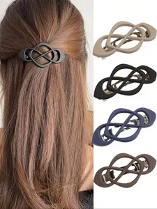 4pcs Stylish Hair Barrettes for Women & Girls, 4-Pack French Style Clips for Thick/thin/long/short Hair, Vintage Design Accessory Set Updo