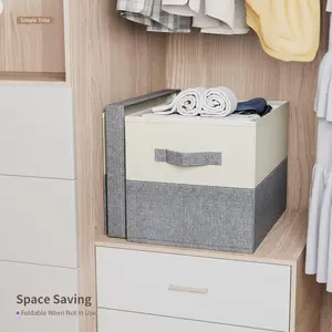 Fabric Large Storage Bins with Lids 3 Pack Collapsible, Linen Closet Organizers and Storage, Baskets for Organizing, Purse Organizer for Closet, Shelf Baskets, 15x10.6x10