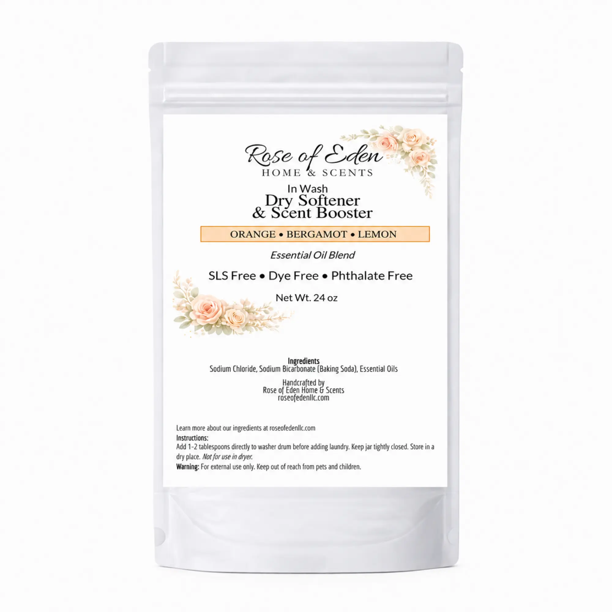 In-Wash Dry Softener and Scent Booster for Laundry, Handcrafted, Gentle formula, All Natural