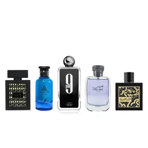 9pm + Now Black + Hawas Ice + Jean Lowe Azure + Qaed Al Fursan --- 5 piece fragrance bundle