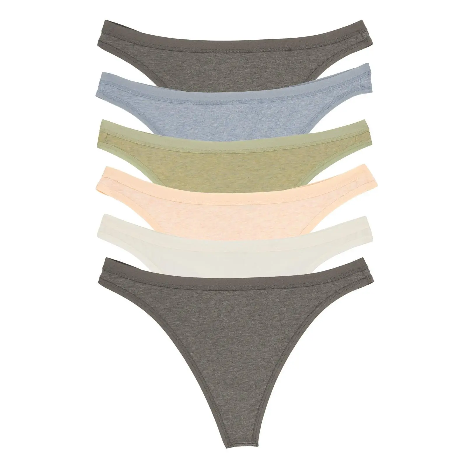 Organic Cotton Stretch Thong 6-Pack
