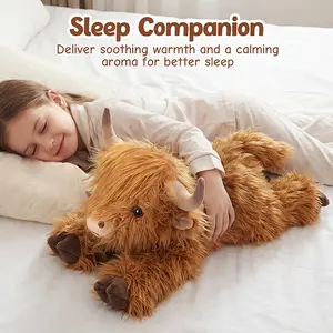 25" | 4.5 Lbs Weighted Cute Yak Plush with Washable Cover, Unscented, Microwavable, Heatable & Coolable Stuffed Animal for Kids & Adults, Birthday & Christmas Gift