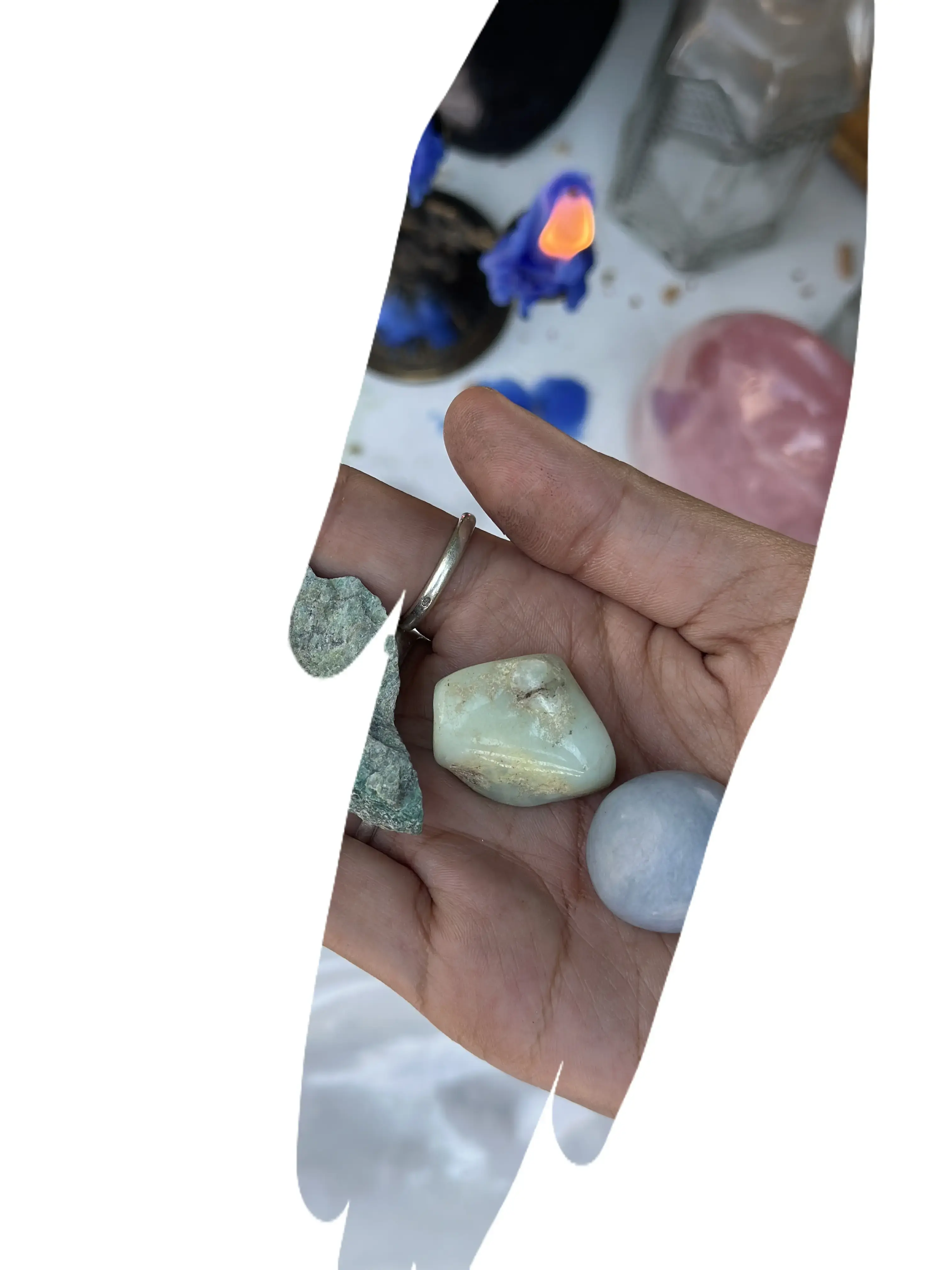 Amityville Apothecary Aquarius Zodiac Crystal Kit, 3-Piece Healing Stone Set with Chrysoprase, Angelite & Fuchsite for Self-Discovery, Crystals, Three Crystals