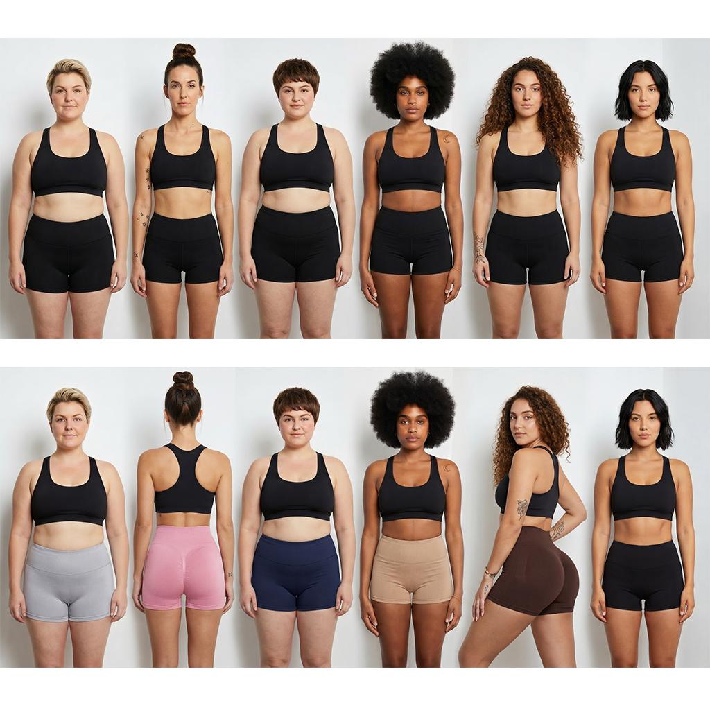 4-Pieces High Waist Tummy Control Side-Ribbed Butt-Lifting Seamless Knitted Shorts, Lightweighted Summer Shorts, Stretchy Womenswear Bottom Peachy Shorts