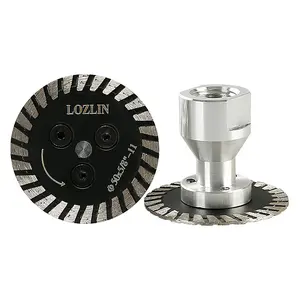 LOZLIN 2PCS 2" Diamond Saw Blade with Removable Flange - Professional Engraving Disc for Granite, Marble, Concrete, Stone - Angle Grinder Grinding Carving Tool Cutting Hardware