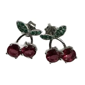 Silver cherry earrings- Producto #12