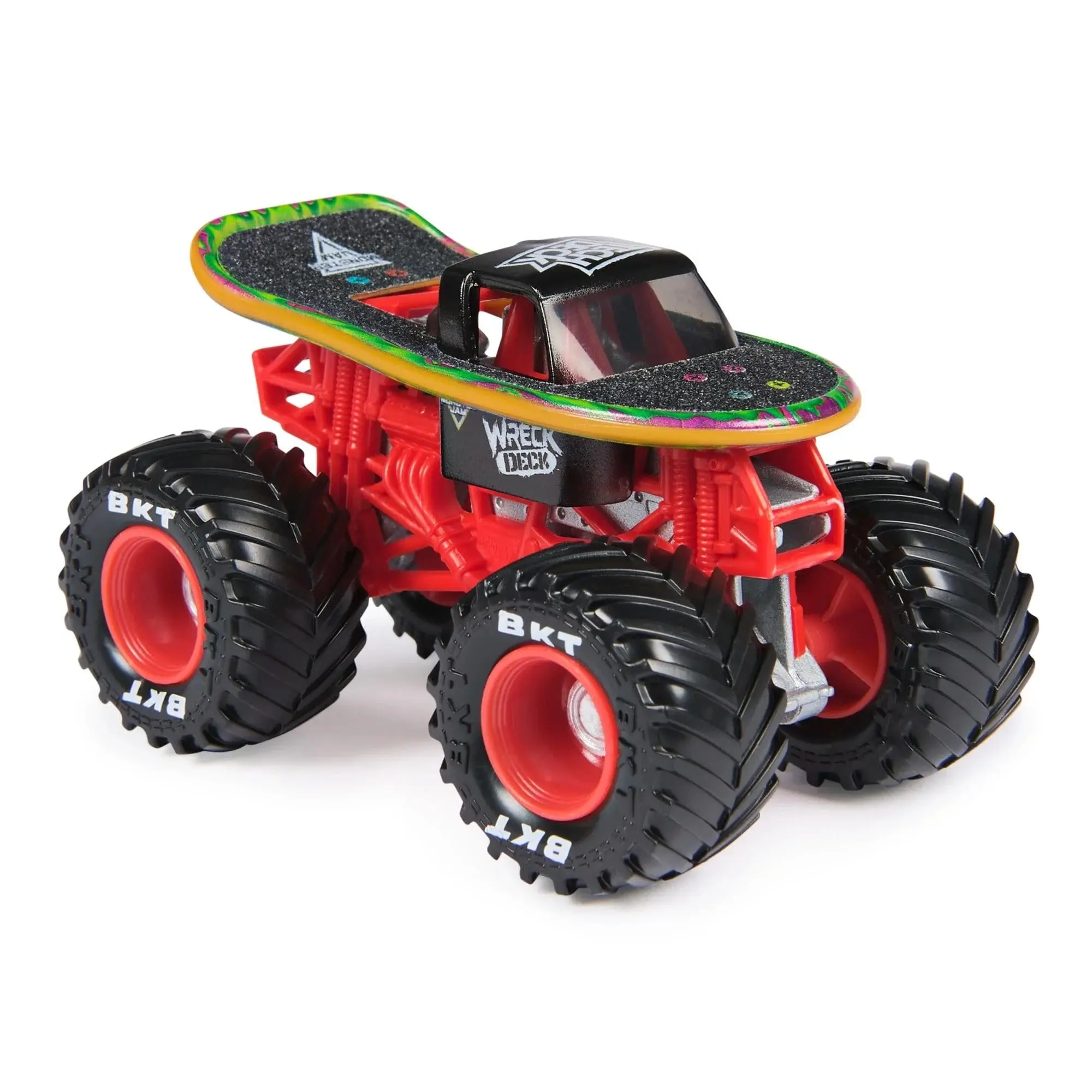 Tech Deck Wreck Deck 1:64 Die-Cast Monsterized Single Toy, Series 45 [2026], Die-Cast Metal, Colorful Decals, Official BKT Tires, All Seasons Collectible Model Car, Skate-Inspired Look