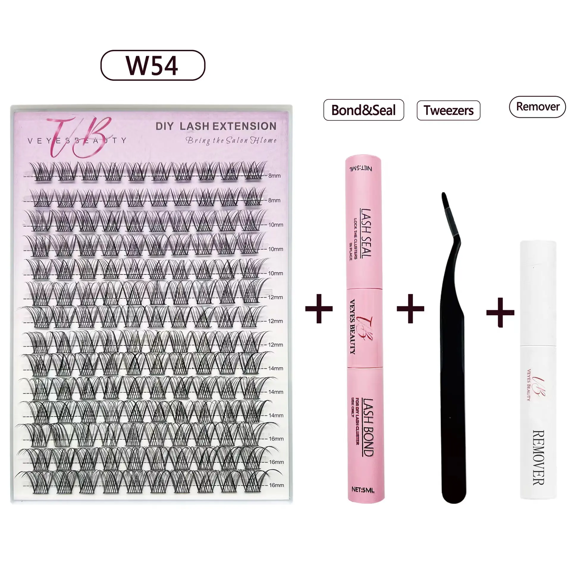LuxeBold Cluster Lashes Kit DIY Faux Mink Individual Lash Extensions 5 Second Applicator For Dramatic Volume Fluffy Wispy Lashes At Home With Bond And Seal Boneless Eyelashes