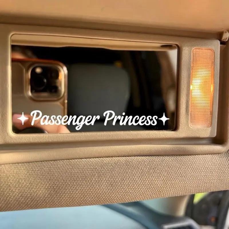 Passenger Princess Car Decal 2 Pack | Funny Car Window Sticker | Girl Car Decal | Cute Vinyl Sticker for Cars Trucks Mirrors Dashboard | Trendy Car Accessories | Permanent Vinyl | 5x1"