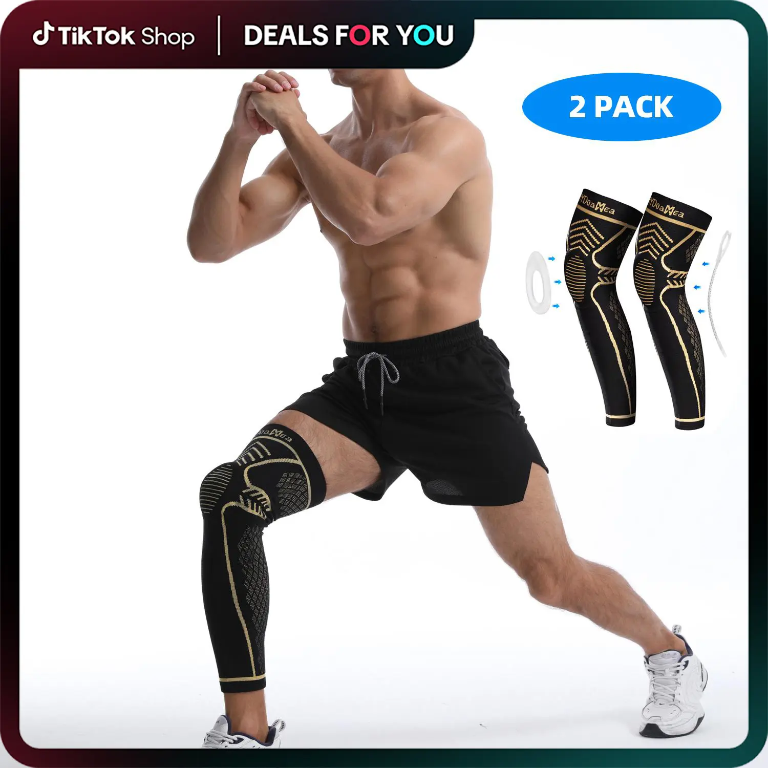 2 Pack IYDoaMea Copper Full Leg Knee Braces For Women & Men, Knee Compression Sleeves With Patella Gel Pad & Side Stabilizers, Knee Support For Sport, Running, Workout black friday Spicy Dill Pickle Kettle Chips Pack Pickle Dealsforyoudays Outdoorfun