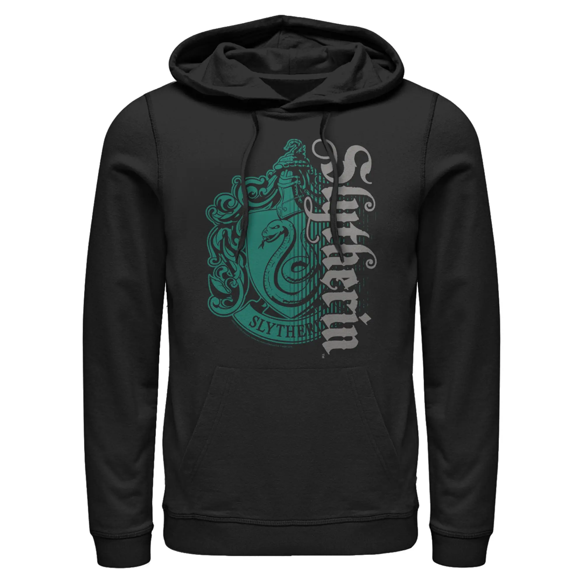 Men's Harry Potter Slytherin Dark Badge Logo Pull Over Hoodie