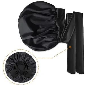Single-Side Silk Satin Sleeping Bonnet - Elastic Fitted Haircare Hat, Easy-Apply Fashion Accessory with Multiple Colors for Night & Daily Use