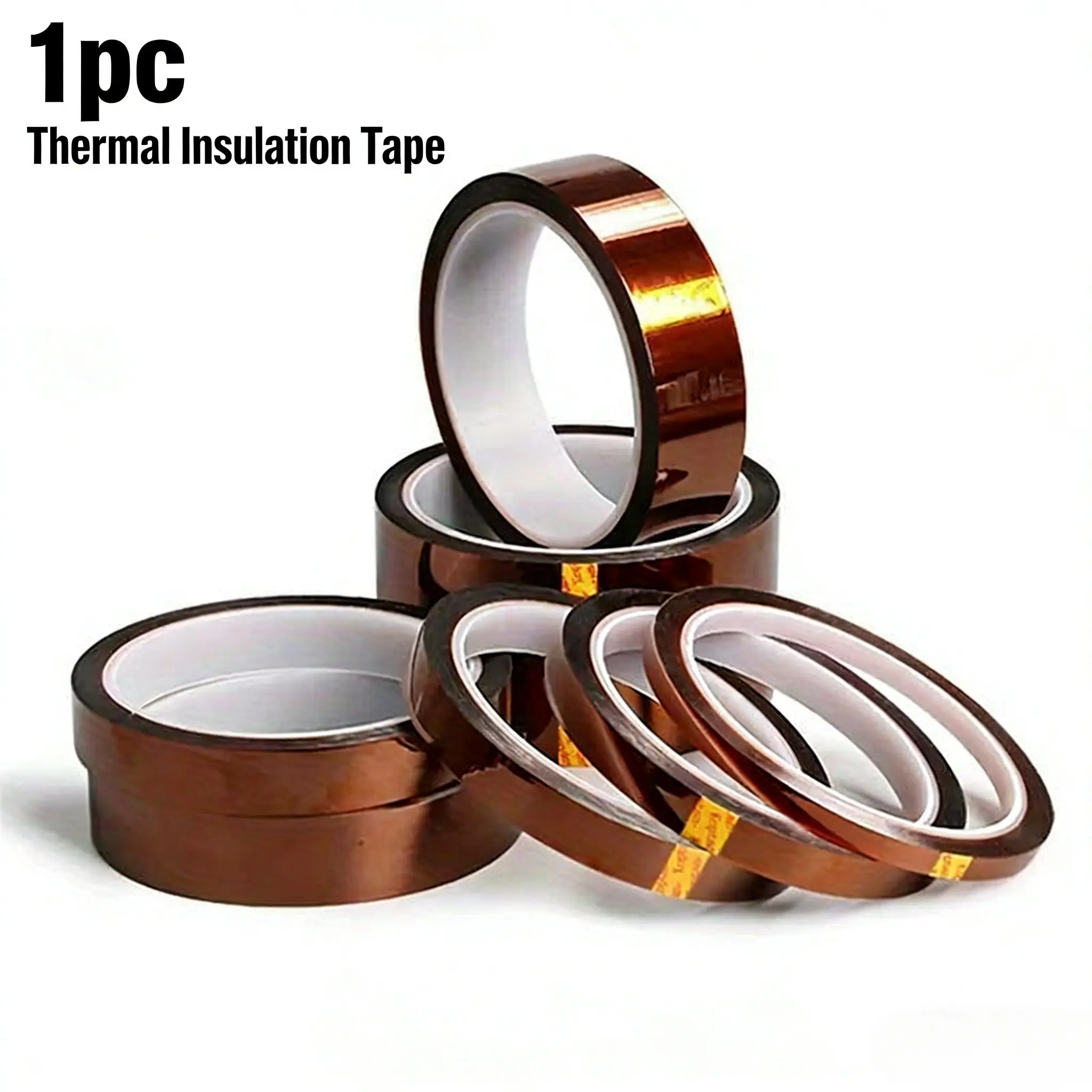 High-Temperature Polyimide Tape, Thermal Insulation Tape, Ideal for 3D Printing, Pcb Protection, Welding, Soldering, Self-Adhesive, Solvent Resistant, Multiple Sizes