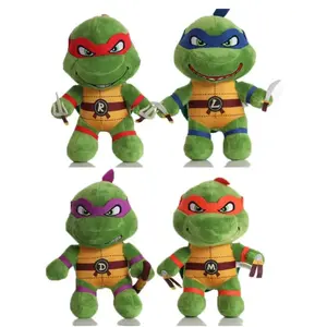 25cm Ninja Turtles Plush Dolls Anime Game TMNT Leo Raph Mike Don Stuffed Animals Decoration Ornament Toys for Kids Birthday Gift