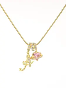 Women's Snake Chain Necklace Adjustable Choker with Heart Zirconia Pendant, Adjustable Length Letter A-Z Initial Jewelry Gift for Her