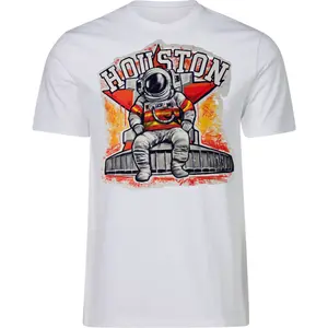 Houston Shirt - Black T-Shirt with Astronaut Graphic and Dome Design for Men