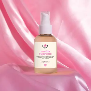 Vanilla Supreme Body Oil - Gourmand Vanilla Scented 4 oz Moisturizing Dry Body Oil with Long Lasting Scent Aroma