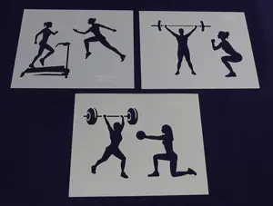 Fitness Stencils- Women-3 Piece Set -14 Mil Mylar