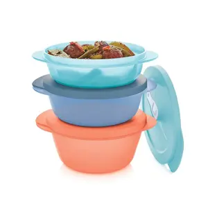 Tupperware CrystalWave PLUS | Round 3 pc Microwavable Container Set