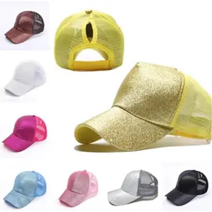 Criss Cross Ponytail Baseball Hat, Unique High Ponytail Criss Cross Distressed CapHigh Ponytail Glitter Baseball Hats for Women.