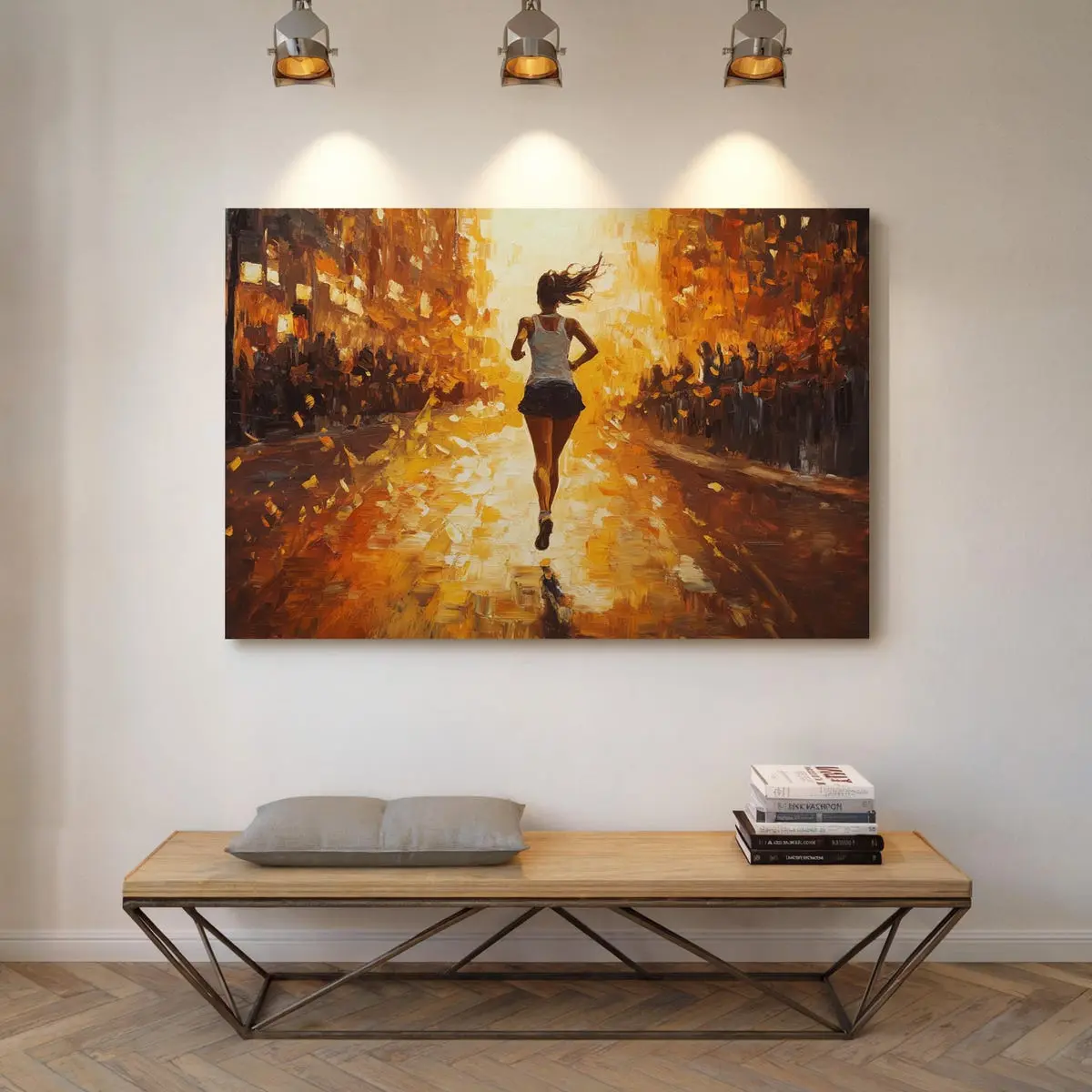 Marathon Runner Wall Art, Fitness Decor for Gym, Athlete Motivation Poster, Abstract Sports Printing, inspirational Running Print, Room Decor, Unframed  – 5 Size, 8x12 to 27x40 inch