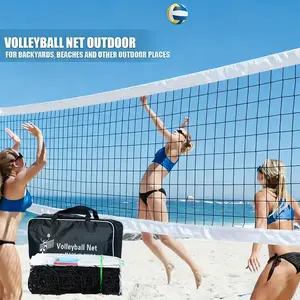 Portable Volleyball Net Set, Outdoor Volleyball Net, Tennis net replacement parts High Strength Mesh with Carry Bag, Badminton and Beach Volleyball Net Durable Stitching, Quick Setup, Ideal for Beach, Park, Backyard, No shelf required, hook design