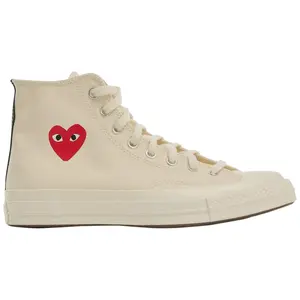 Converse Chuck Taylor All Star 70 Hi Comme des Garcons PLAY Single Heart Milk AZ-K129-001-2 Men's Fashion Shoes New