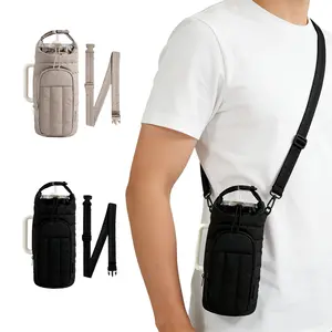 Water Bottle Holder Bag with Strap,18-64oz Bottle Pouch Holder,Adjustable Shoulder Strap,Water Bottle Holder Cross-boday Bag